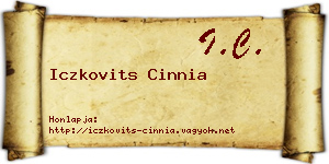 Iczkovits Cinnia névjegykártya